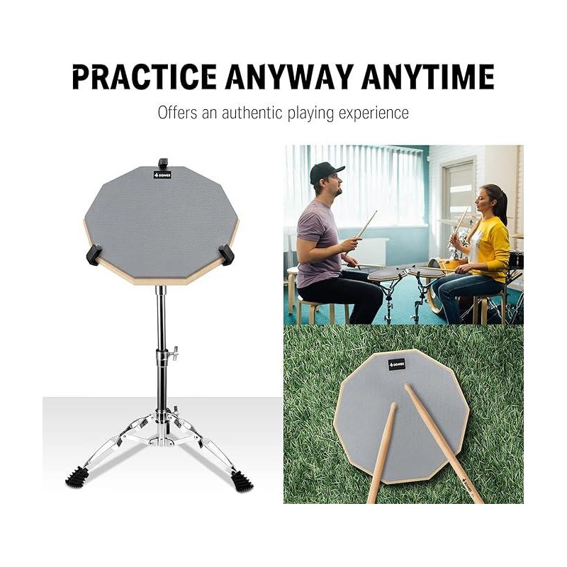 Donner Drum Practice Pad 8 Inches, Silent Practice Drum Pad