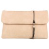 Girly Handbags Zip Flap Clutch Bag, beige
