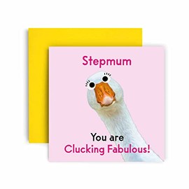 Huxters Birthday Cards for Women – Fabulous Goose Stepmum Happy Birthday Card for Birthday, Mother’s Day – Stepmum Birthday Card with Lovely Green Envelope – Funny Birthday Card (Stepmum)