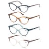 MODFANS 4 Pack Cat Eye 2.25 Reading Glasses for Women,Fashion