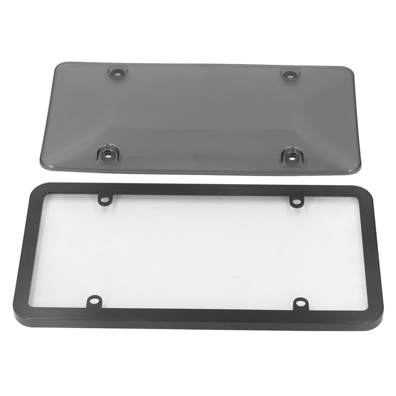 License Plate Frame Cover Set Standard Fit Smoky UV Resistant