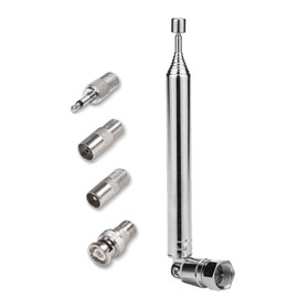 Popolier FM Antenna FM Radio Antenna F Type Screw Terminal Stainless Steel 7 Section Telescopic Antenna PAL Male PAL Female 3.5mm Male BNC Male Connector AM FM Radio AV Stereo Receiver BNC Radio