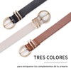 Glowlin Cinturón para mujer, 3Cinturones Ajustables con Hebilla Dorada para