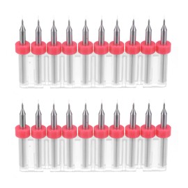 QUARKZMAN PCB Drill Bit 0.1mm Tungsten Carbide Turning Tools Jewelry CNC Engraving PCB Micro Drill Bit 1/8 Inch Shank Set of 2 (20pcs)