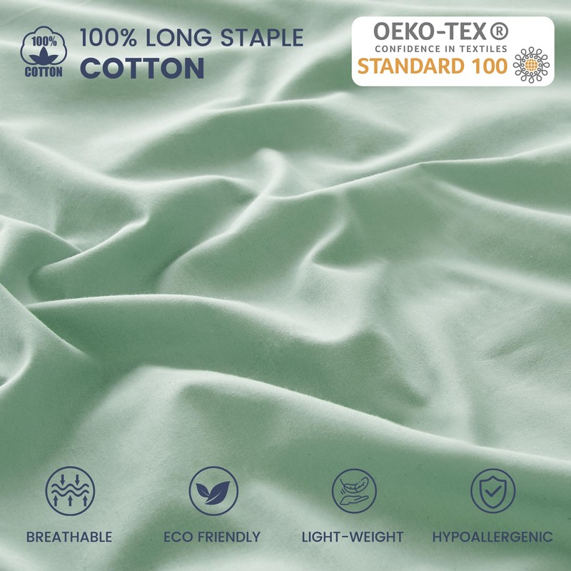 LINENOVA 100% Luxury Cotton King Pillowcases(Set of 2),Super Soft and