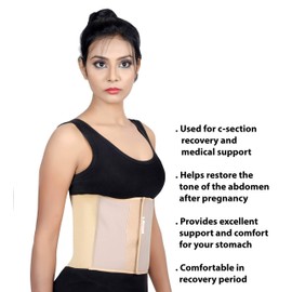 Wonder Care Abdominal Binder for Men and Women/Postpartum Post-Operative Post-Surgery Wrap/Abdomen Navel Umbilical Hernia Support Belt (S)