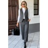 Women's 2 Piece Outfits Wool Blend Vest Waistcoat Dressy Casual