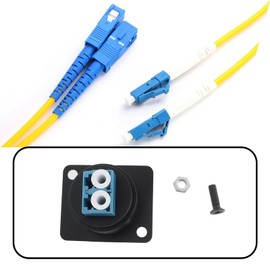 Create idea 2pcs LC Female to LC Female Fiber Panel Mount Connector D Type Coupler for Fiber Optic Networking