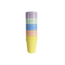 Harfield Tableware Pastel Pack of 10 Tumblers Reusable BPA Free Plastic Children's Shatterproof Cups, Multicolour