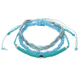 Stands Out, Supplying Outstanding Gifts Aloha Girls Womens Turquoise Stacker Bracelet Woven Beads Festival Multi Layer Stack Jewellery