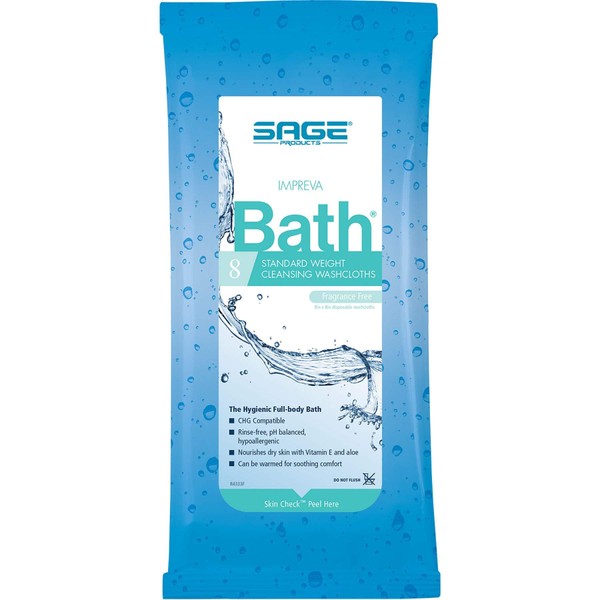 Impreva Bath Bath Wipe Soft Pack Aloe Unscented, 7988 - Pack of 8
