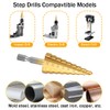 Ruidee 3Pcs Step Bits Set HSS Step Cone Drill Bit