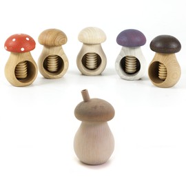 Holzfee Nutcracker Mushroom Set 5 Nutcracker Mushrooms + 1 Smoking Mushroom Beech Wood
