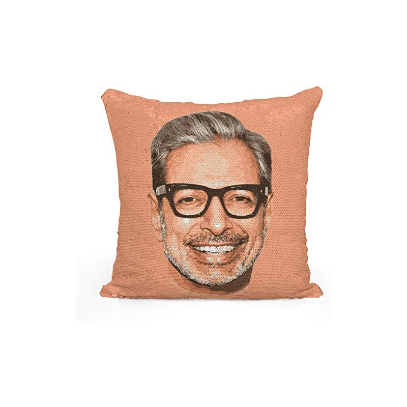 Plenty Dreams Jeff Goldblum Face Reversible Sequin Cushion Cover Pillowcase