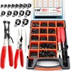 352Pcs 6-25mm Spring Band Hose Clamps Assortment Kit with Spring