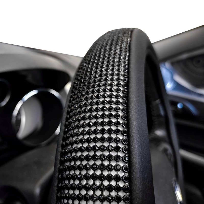 Majic Bling Steering Wheel Cover, Rhinestone Steering Wheel Cover with