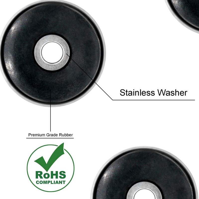 Rubber Cutting Board Feet with Stainless Washer and Screws, 1