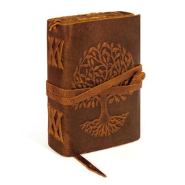 LUXEORIA Tree Of Life Leather Journal for Women and Men, Handcrafted Leather Journal for Writing Womens, Leather Sketchbook, Travel Diary with Unlined Deckle Paper, Tan 6x8
