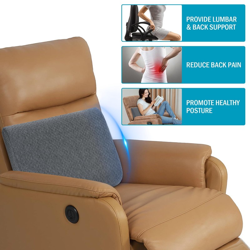 HOMBYS Lumbar Support Pillow for Recliner Chair, Memory Foam Back