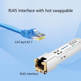 QINIYEK SFP to RJ45 Copper Module, 10Gbase-T SFP+ Computer Network Transceiver Compatible with Cisco, Meraki, Ubiquiti, D/TP Link, Supermicro, Netgear, Broadcom, Plug and Play, Hot-Plugable, 30M