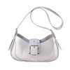 HARGIO Half-Moon Shoulder Bag, Hobo Bag, Silver Bag, Women's Round
