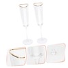 GRIRIW Glamorous Wedding Flutes 2pcs Crystal Glasses Perfect for Toasting