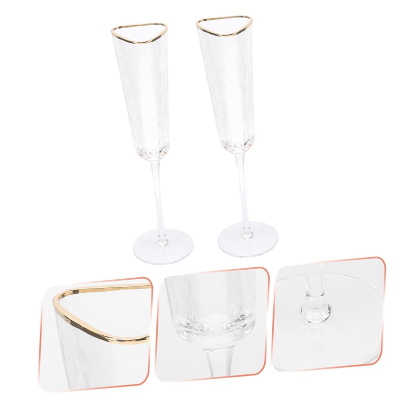 GRIRIW Glamorous Wedding Flutes 2pcs Crystal Glasses Perfect for Toasting