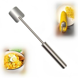 Corn Cutter, Corn Peeler, 2024 New Corn Cob Peeler, Corn Peeler for Corn on the Cob, Easy Clean Corn Cob Peeler, Stainless Steel Splitter Tool with Ergonomic Handle for Kitchen (A)