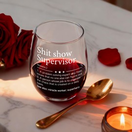 Show Supervisor Wine Glass Gifts for Women, Unique Thank You Presents for Boss Team Manger Leader Lady Coworker Manger Director, Boss’s Day Birthday Christmas Gifts for Supervisor -17