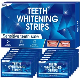 Teeth Whitening Strips: 28 Pcs Enamel Safe Whitening Strips, Non-Slip Teeth Whitening for Sensitive Teeth, Fast Results in 30 Minutes - 14 Treatments White Strip, Remove Smoking & Coffee Stains