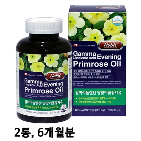 Noble Evening Primrose Oil Evening Primrose Seed Extract Gamma Linolenic Acid Vitamin E Blood Sugar Management Complex Food / 노블 달맞이꽃종자유 달맞이꽃종자추출물 감마리놀렌산 비타민e 혈당 관리 복합식품