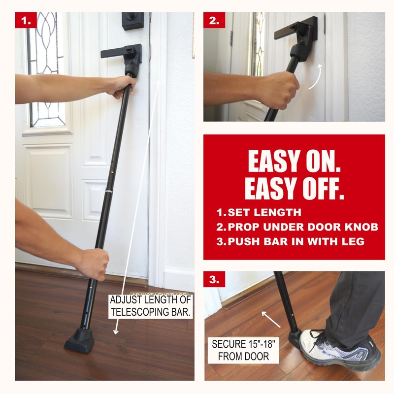 SECURITYMAN 2-in-1 Door Security Bar & Sliding Door Security Bar