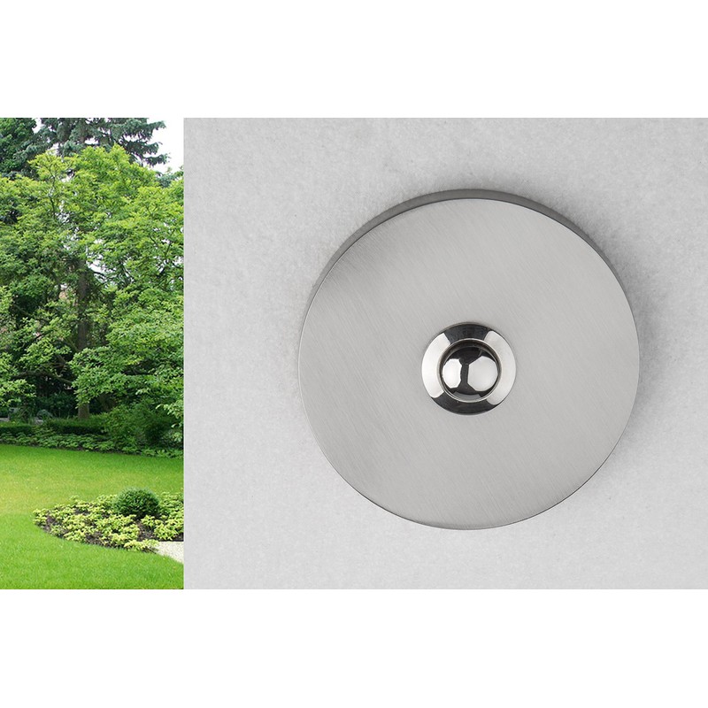 HUBER Surface-Mounted Bell Push Single Round Made of Real Metal