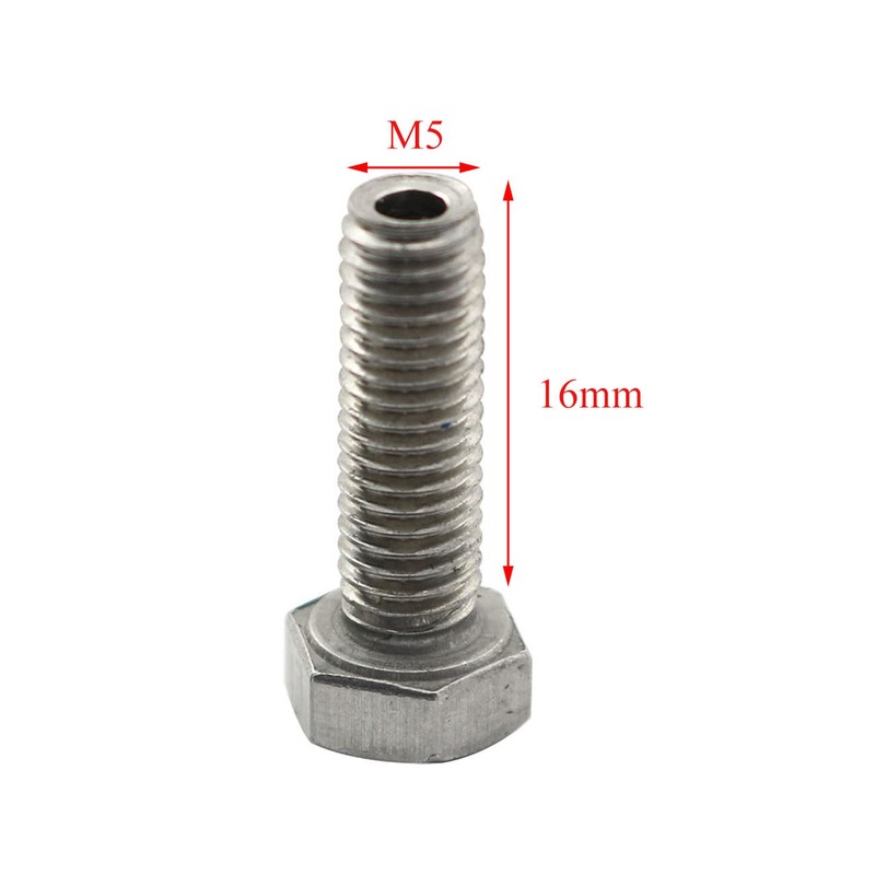 PZRT 2pcs Cylindrical Hollow External Hexagon Screw 304 Stainless Steel