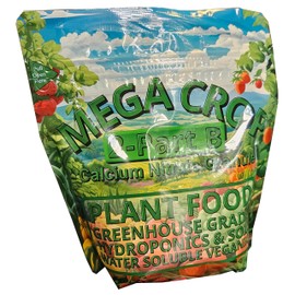 Mega Crop 2 Part B 15.5-0-0 Hydroponic Soil Fertilizer for Plants Calcium Nitrate