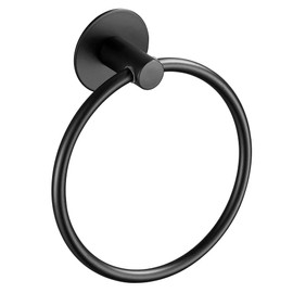 FIISAYL Towel Ring No Drill Towel Rail Towel Holder Stainless Steel Wall Mounted Rustproof for Bathroom Accessories Black
