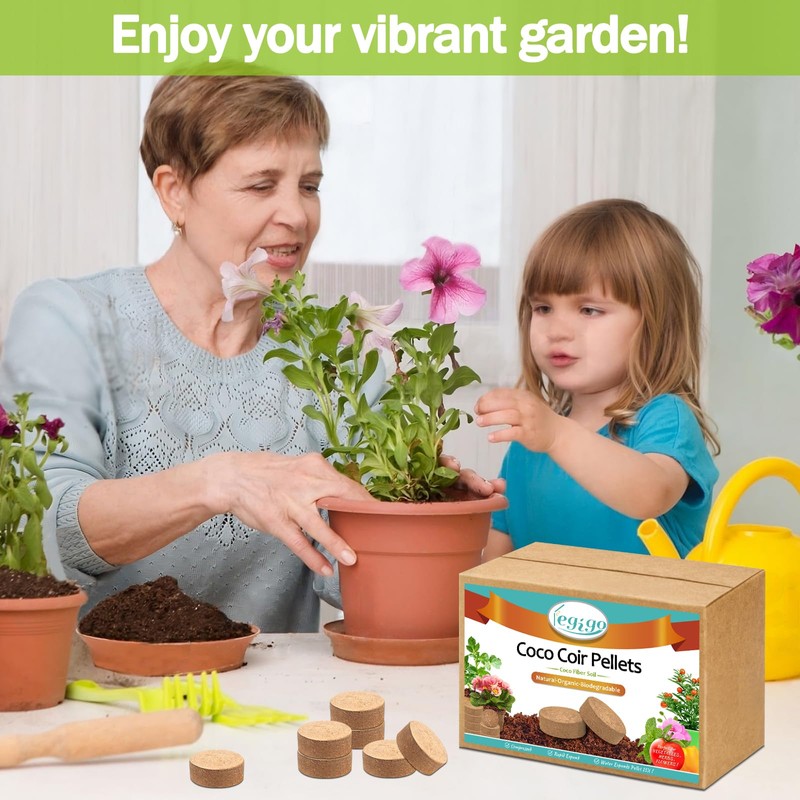 Legigo 100 Pcs 50mm Organic Coco Coir Pellets for Plants-