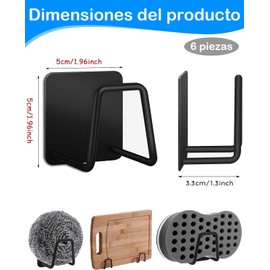 Porta Esponja Fregadero, Soporte para Esponja de Fregadero 6 Piezas, Acero Inoxidable, 5x5x2.5 Cm, Ideal para Organizar Utensilios de Limpieza en Cocina y Ba?o