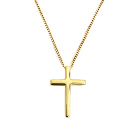 OAOMRIA 18K Gold Cross Necklace 925 Sterling Silver Chian for Women Hypoallergenic Gold Cross Pendant Christian Jewelry Catholic Religious Gift for Her Daughter