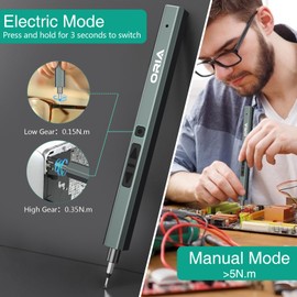 ORIA Mini Electric Screwdriver Set, 33 in 1 Precision Screwdriver Set,【Upgraded Version】Cordless Repair Tool Kit with 2 Torque Gears, Max 7 N.m, LED Lights for Electronics Phone Camera Watch