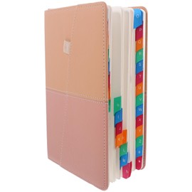 Operitacx Address Book with Alphabetical Tabs, A5 PU Leather Telephone Book, Hardcover Address Organizer Password Keeper Record Anniversaries Birthdays