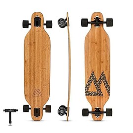 Magneto Bamboo Longboard Skateboard 38.5" x 9" for Cruising, Carving, Free-Style, Downhill & Dancing