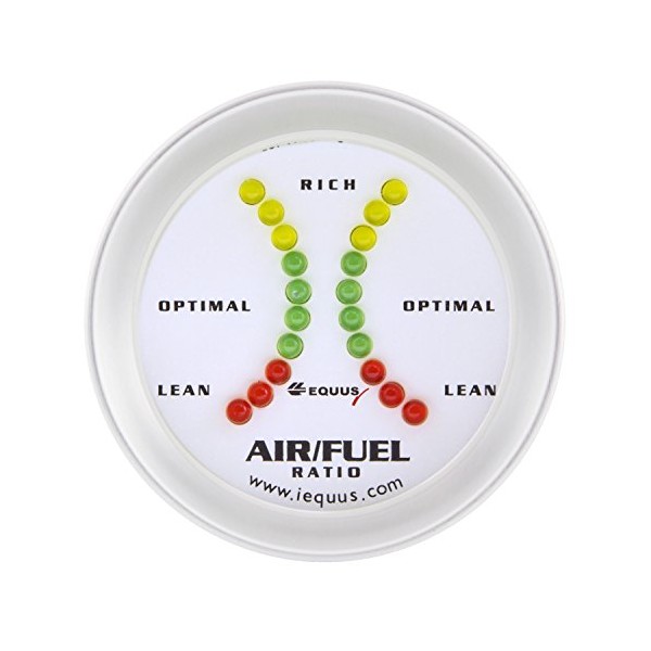 Equus 8366 2" Air/Fuel Ratio Gauge, White with Aluminum Bezel