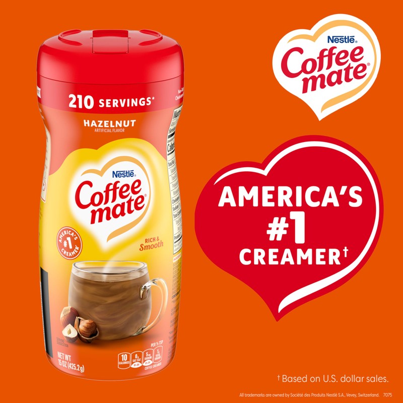 Nestle Coffee mate Coffee Creamer, Hazelnut, Non Dairy Powder Creamer,