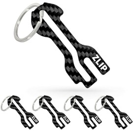 ZLIP® and Slide Shopping Trolley Remover Carbon with Key Ring, Shopping Trolley Remover for All Shopping Trolleys, Opens Front Loader and Side Drawer, Shopping Trolley Token, Carbon (5 x Black)