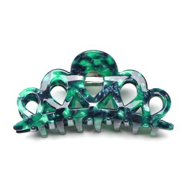 QinGoo Large Hair Clip Hair Clip, Hair Clip, Tightly Curled, Hair Accessory, Cute, Adult, Korean, Women's, 1 Piece (3.6 x 1.7 inches (9.3 x 4.3 cm), Green)