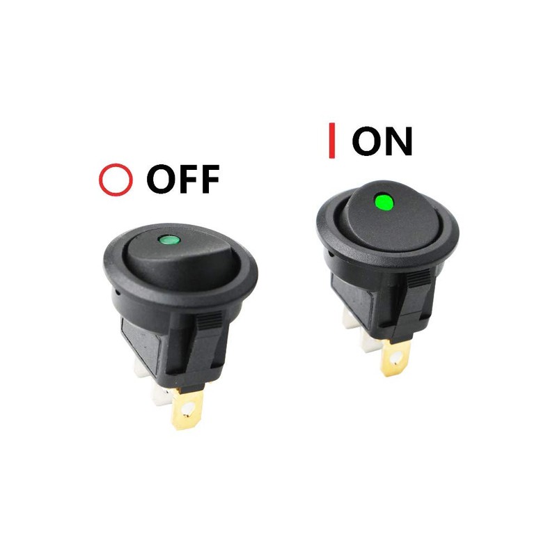 CESFONJER 16 pcs LED Illuminated Round Rocker Switch, Blue Red