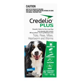 Credelio Plus Chewable Tab for Very Large Dogs 22 - 45kg (Blue) X 6