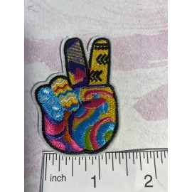 Not Specified Peace Sign Iron On Patch Embroidered Hippie+ 1 Free Sticker With Purchase!