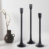 NowDoWin Iron Taper Candle Holder Set of 3, Tall Black